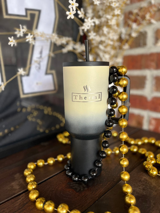 40 oz Black and Gold Super Bowl Therml Tumbler