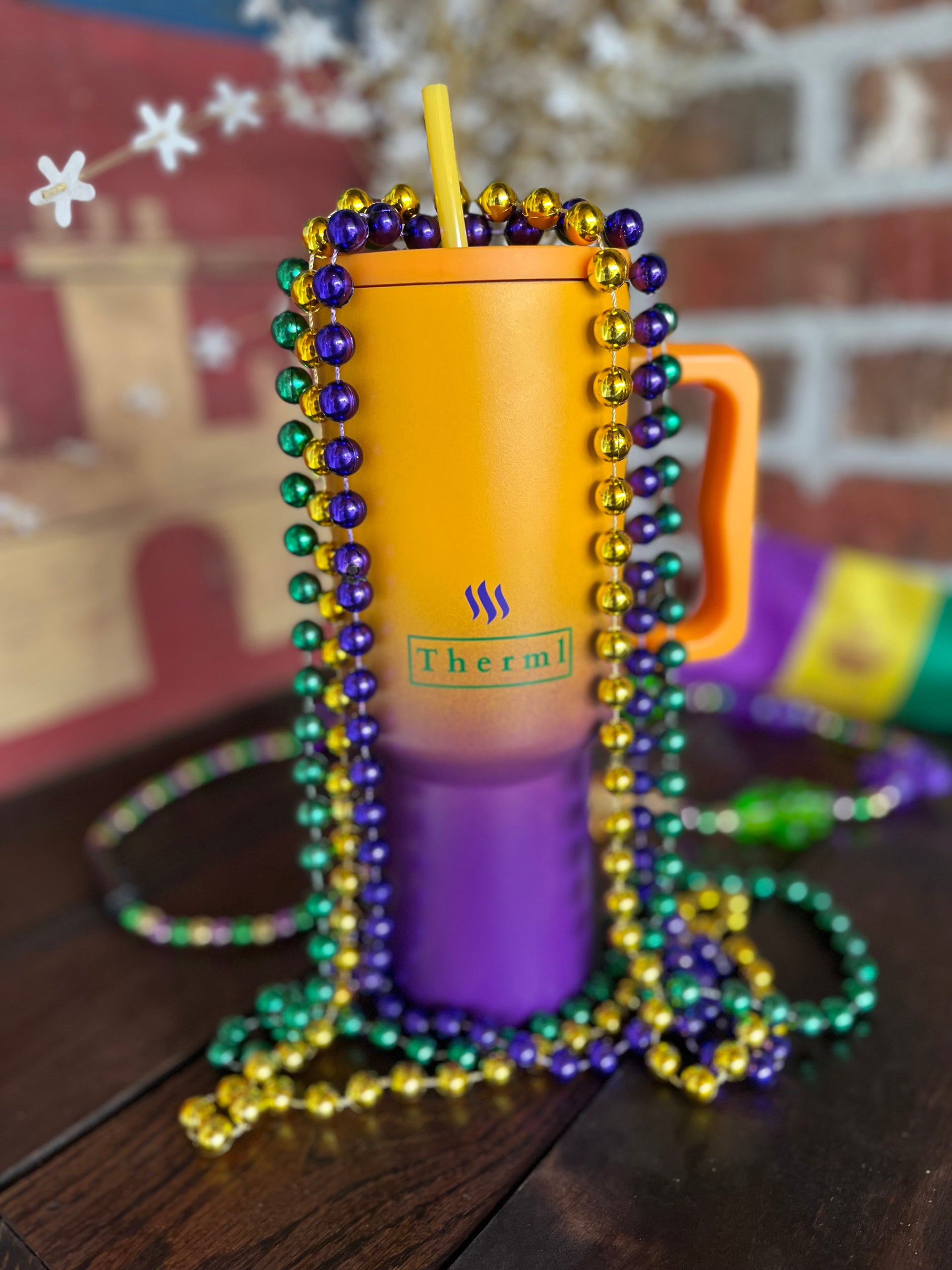 40oz Mardi Gras Marching Boot - Double Wall Insulated Stainless